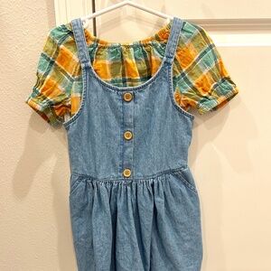 CAT & JACK gently worn two piece plaid shirt with button dress